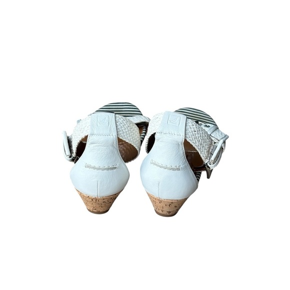 Sperry Top Sider Lynnbrook Low Wedge Sandals Size 9 Blue White Stripe Low Wedge - Picture 8 of 13